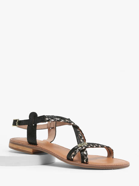 Open Sandalen Uit Leder Les tropeziennes Zwart women HOMONGO ander zicht 1